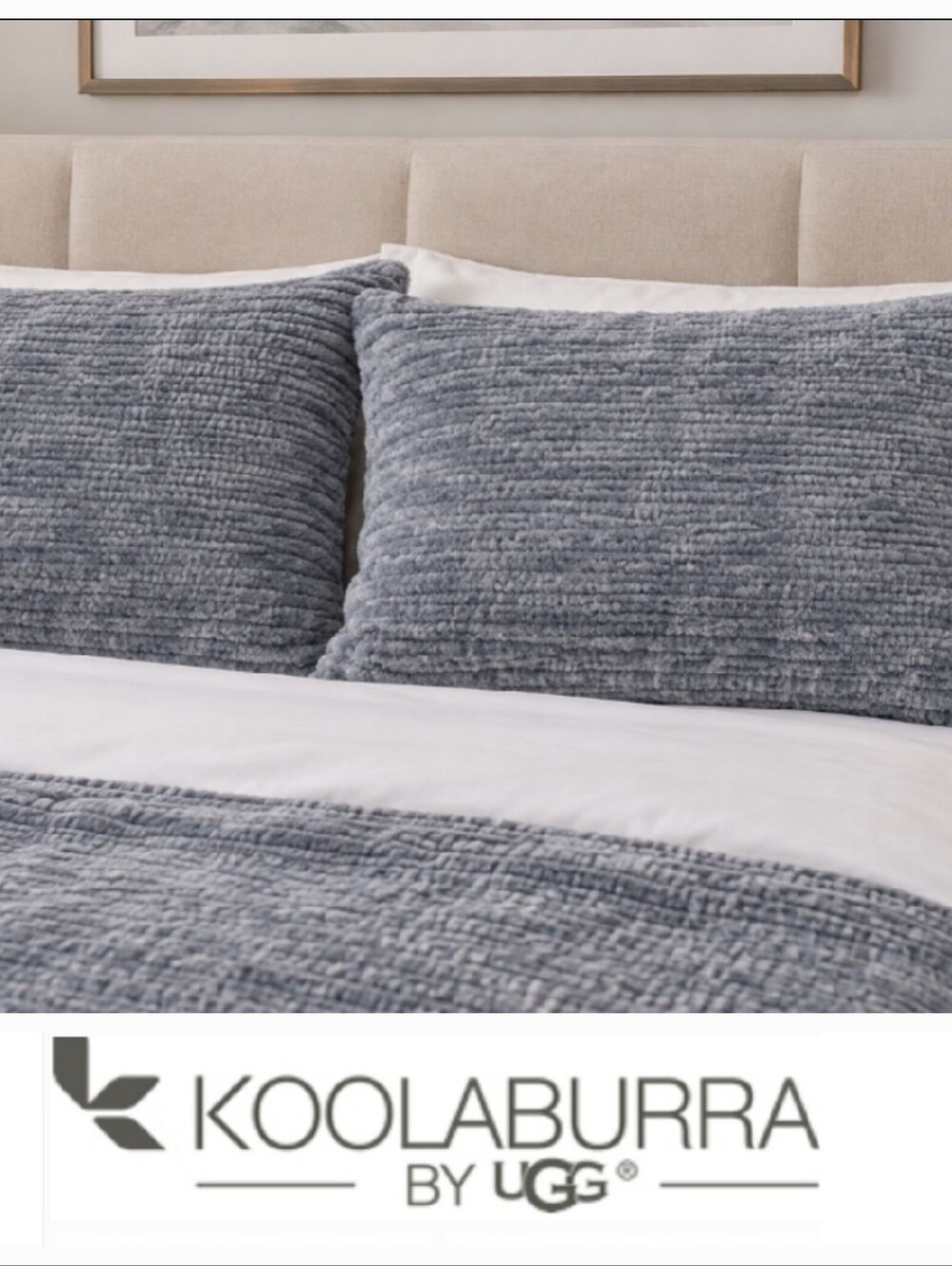 Koolaburra By UGG Gray Faux Fur 2 Standard Shams.
